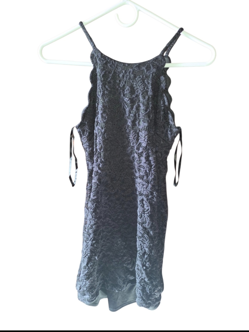 4/8/89. By&By Womens Black Lace Scalloped Slip Dress